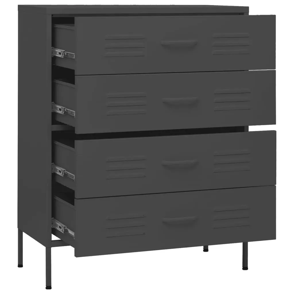 Chest of Drawers Anthracite 80x35x101.5 cm Steel Price