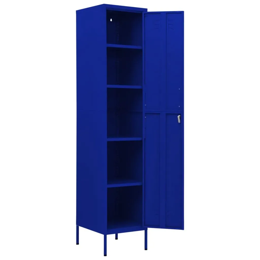 Locker Cabinet Navy Blue 35x46x180 cm Steel Price