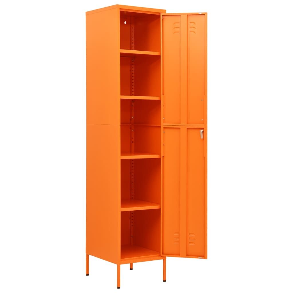 Locker Cabinet Orange 35x46x180 cm Steel Price