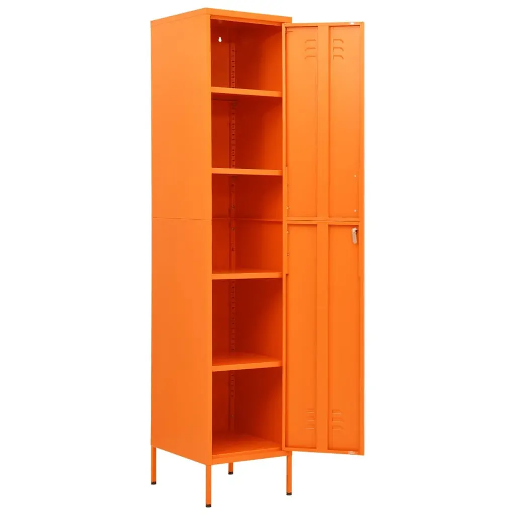 Locker Cabinet Orange 35x46x180 cm Steel Price