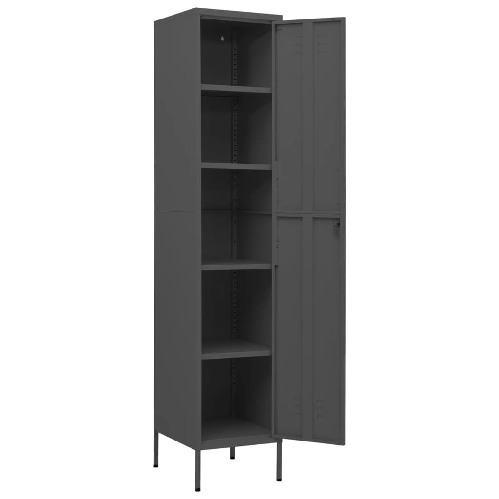 Locker Cabinet Anthracite 35x46x180 cm Steel Price