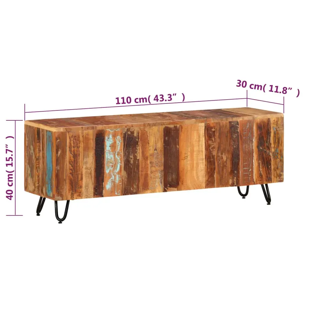 TV Cabinet 110x30x40 cm Solid Wood Reclaimed Price