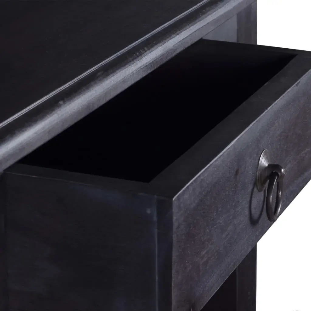 Console Table with Drawer Black 60x30x75 cm Solid Wood Mahogany Price