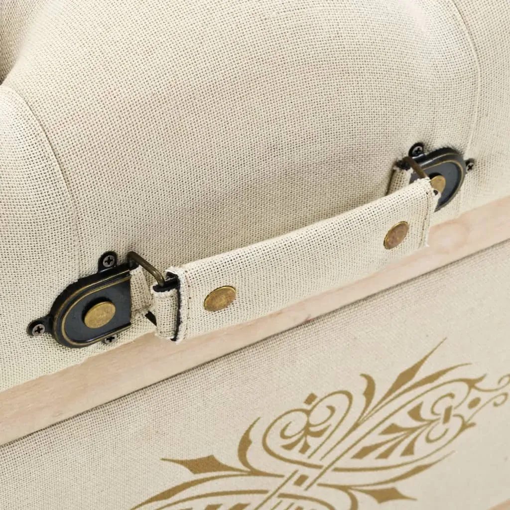 Storage Bench 110 cm Cream Solid Firwood and Fabric Price