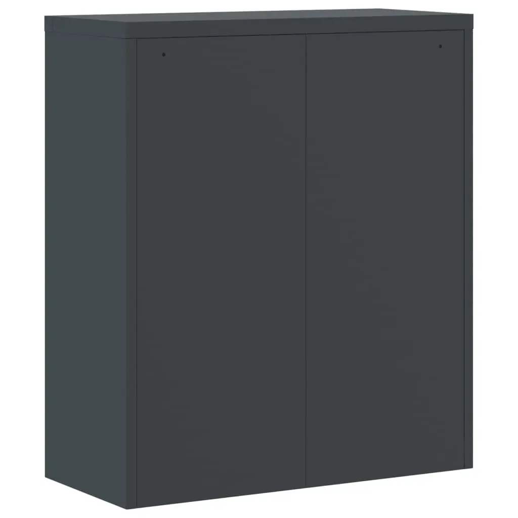 File Cabinet Anthracite and White 90x40x105 cm Steel Price