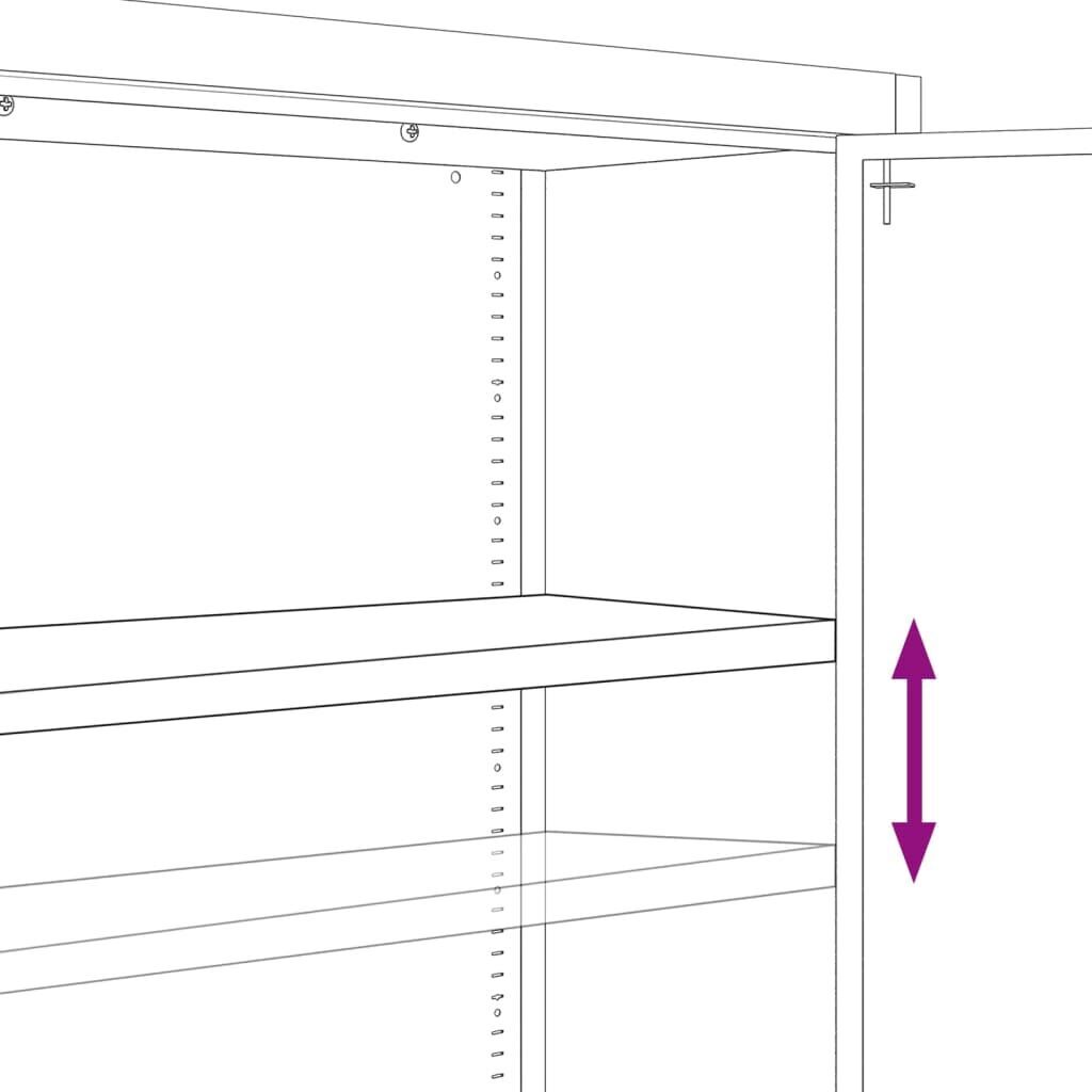 File Cabinet Light Grey 90x40x180 cm Steel Price