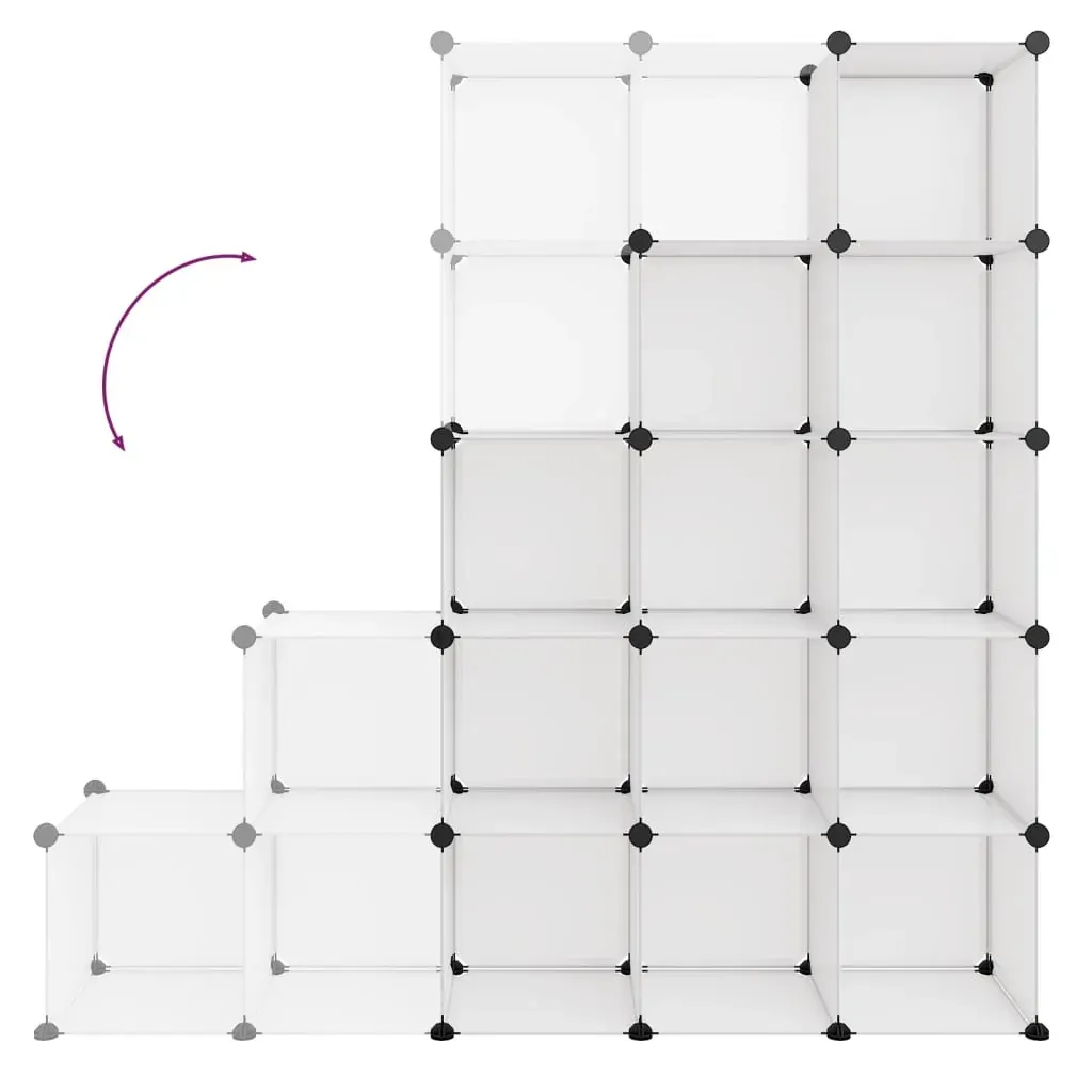 Storage Cube Organiser with 15 Cubes Transparent PP Price