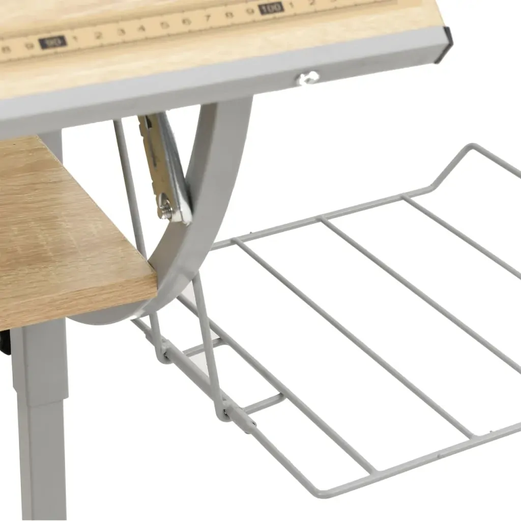 Craft Desk Sonoma Oak and Grey 110x53x(58-87)cm Engineered Wood and Steel Price