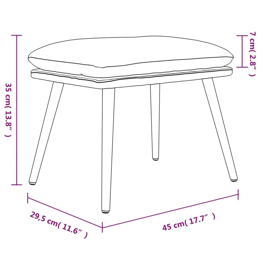 Footstool Light Grey 45x29.5x35 cm Velvet Price
