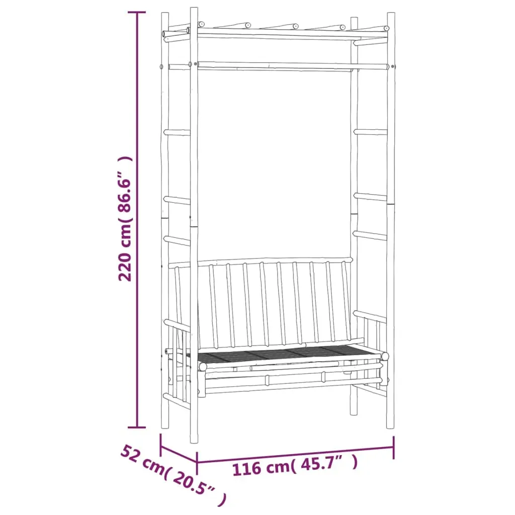 Garden Bench with Pergola 116 cm Bamboo Price