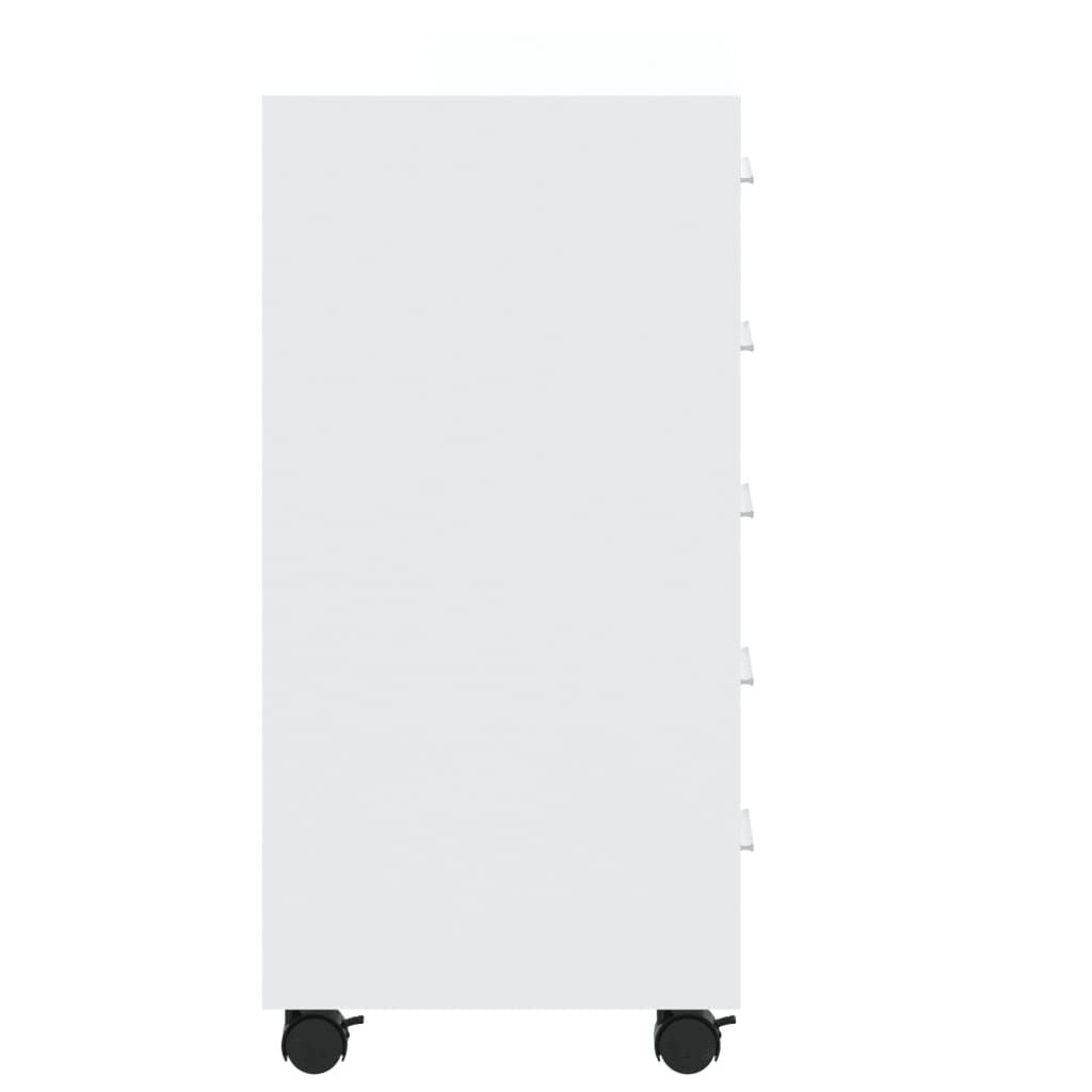 Drawer Cabinet with Castors High Gloss White Engineered Wood Price