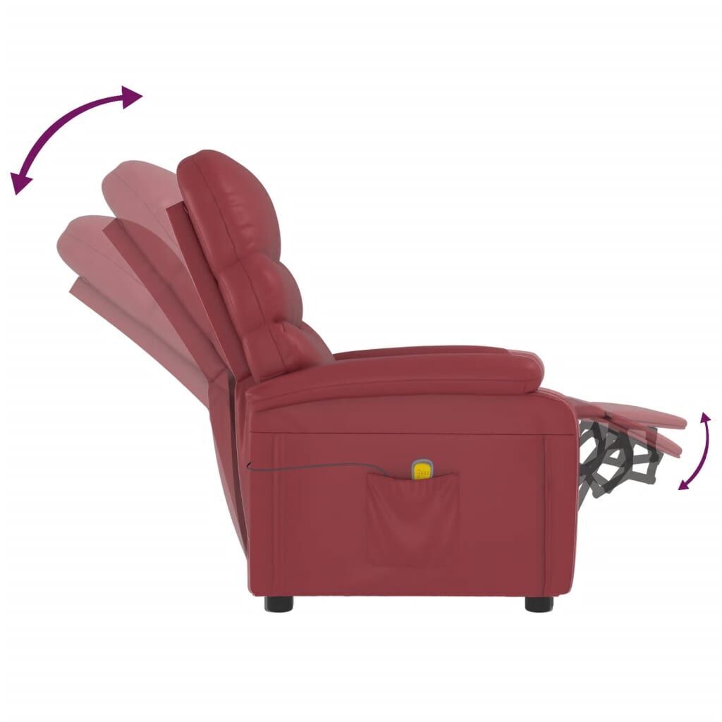 Massage Chair Wine Red Faux Leather Price