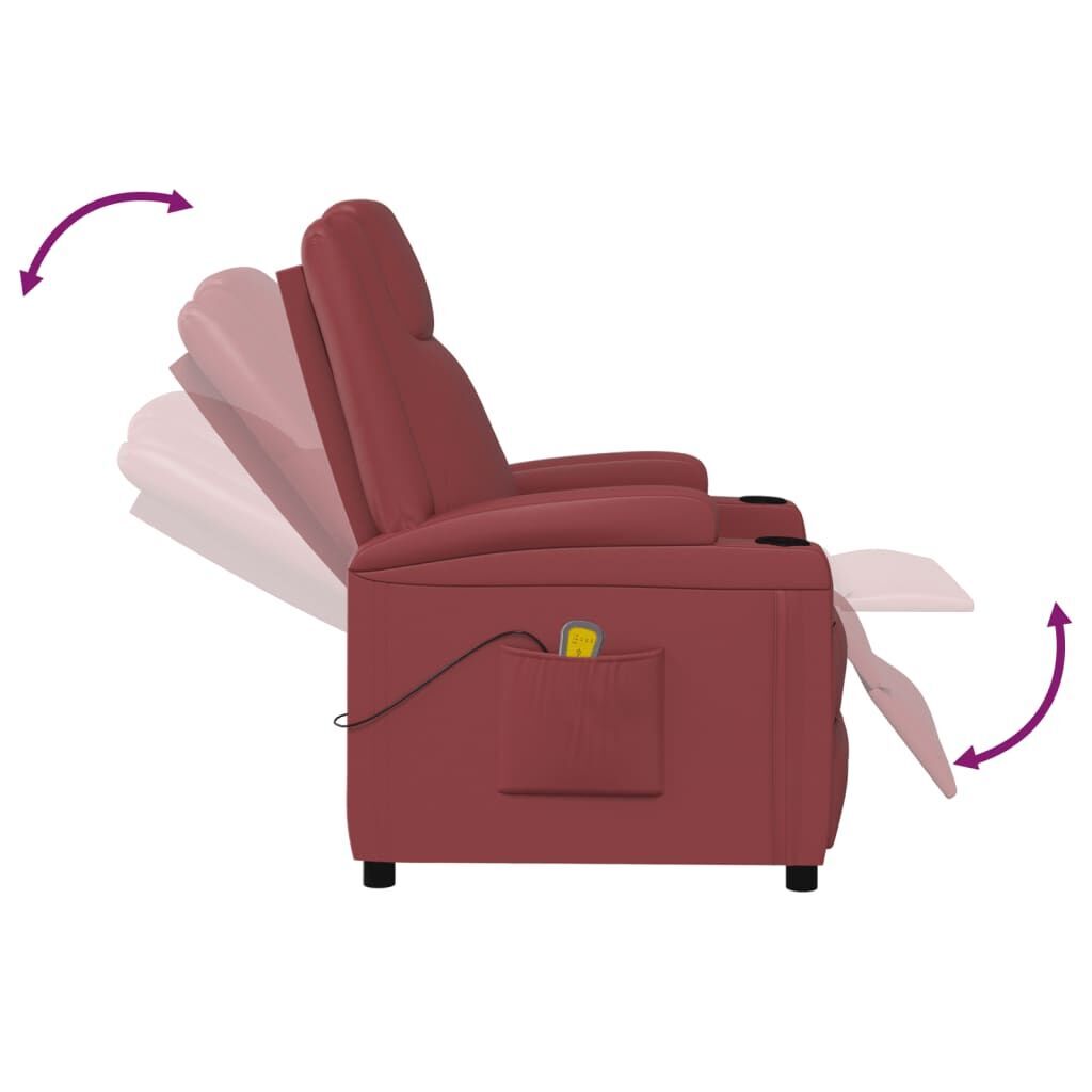 Massage Chair Wine Red Faux Leather Price