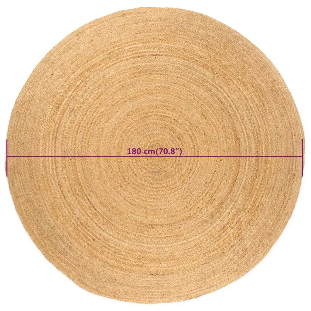 Area Rug Braided Jute 180 cm Round Price