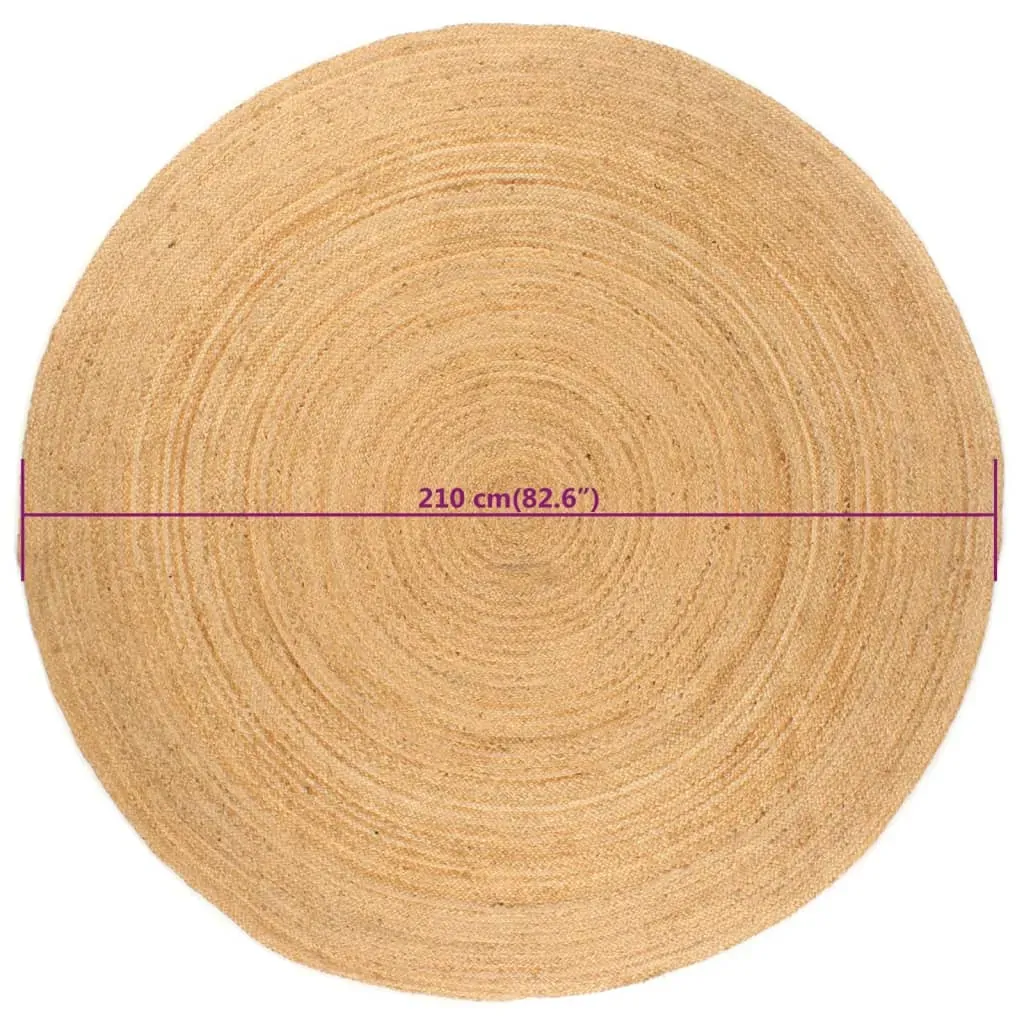 Area Rug Braided Jute 210 cm Round Price
