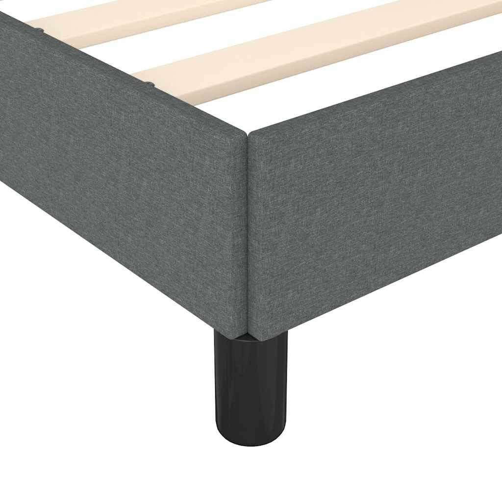 Bed Frame without Mattress Dark Grey 152x203 cm Queen Fabric Price