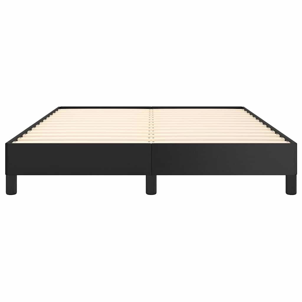 Bed Frame without Mattress Black 137x187 cm Double Faux Leather Price