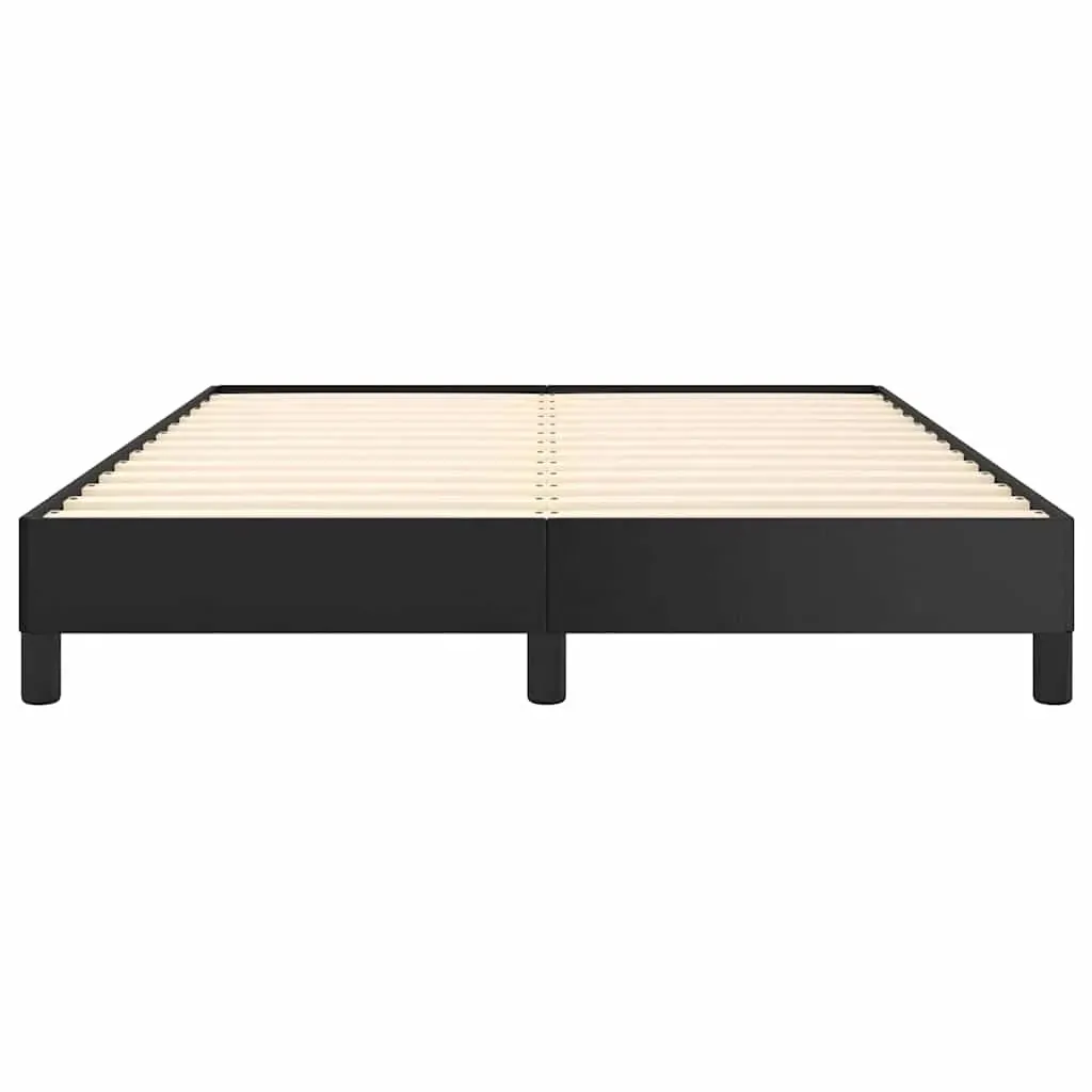 Bed Frame without Mattress Black 137x187 cm Double Faux Leather Price