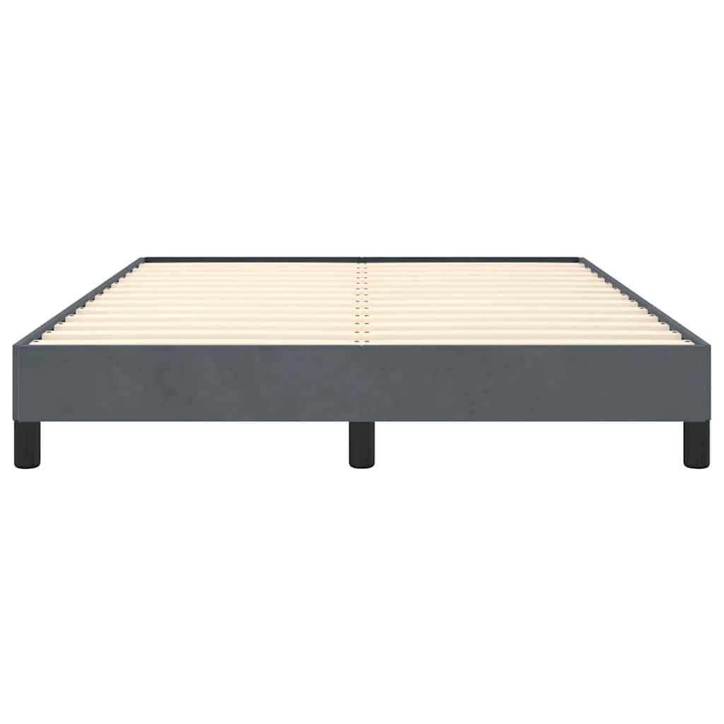 Bed Frame without Mattress Dark Grey 137x187 cm Double Velvet Price