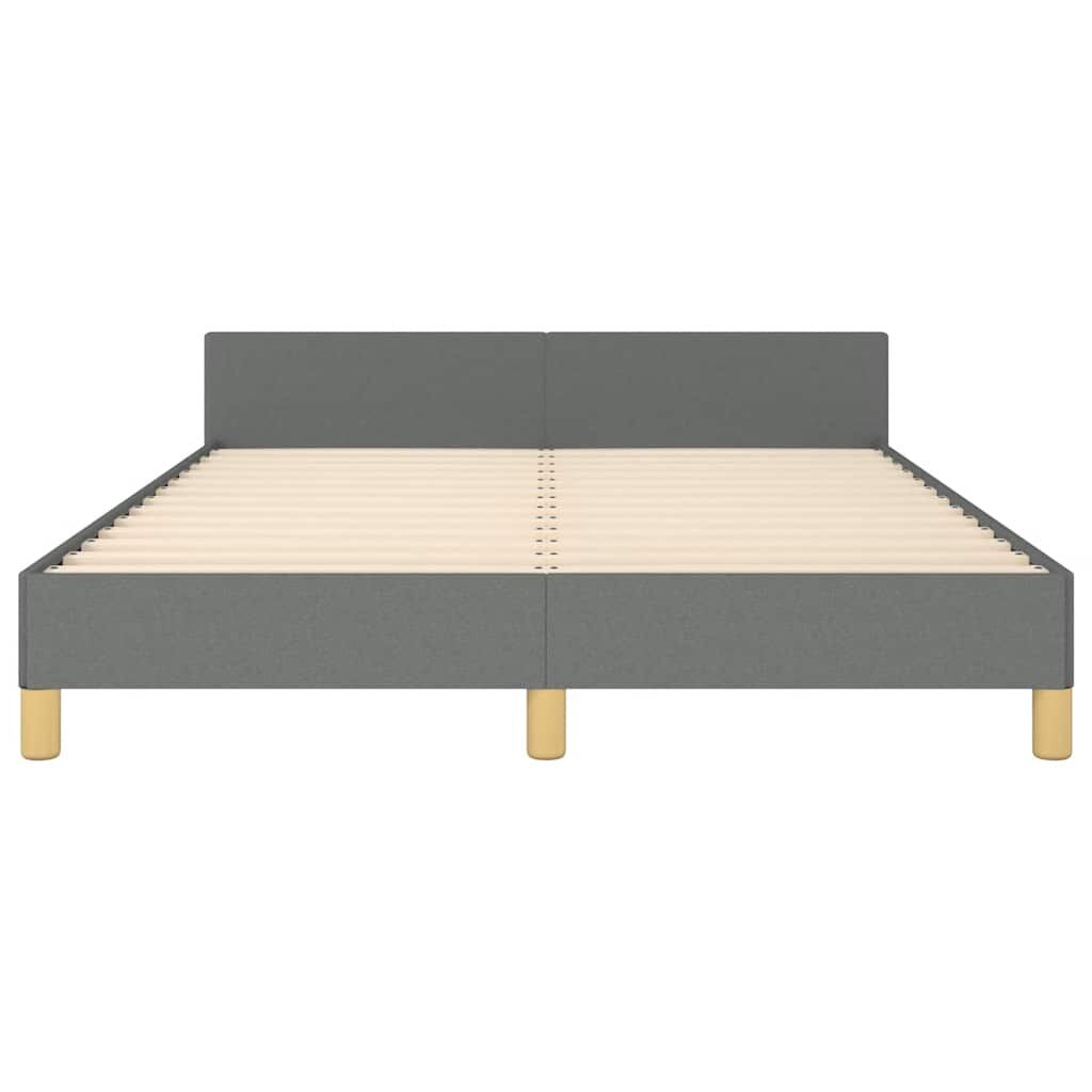 Bed Frame without Mattress Dark Grey Double Fabric Price