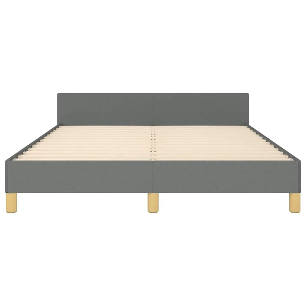 Bed Frame without Mattress Dark Grey Double Fabric Price