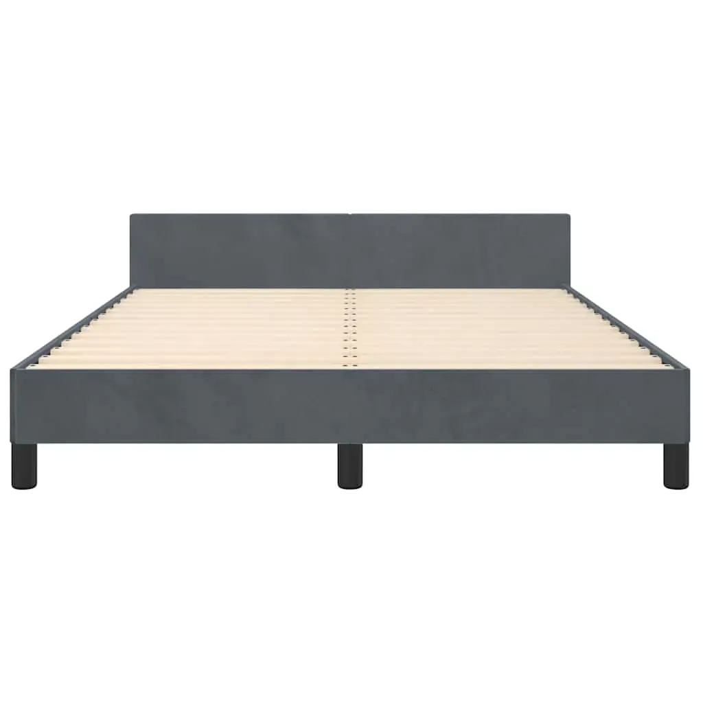 Bed Frame without Mattress Dark Grey Double Velvet Price