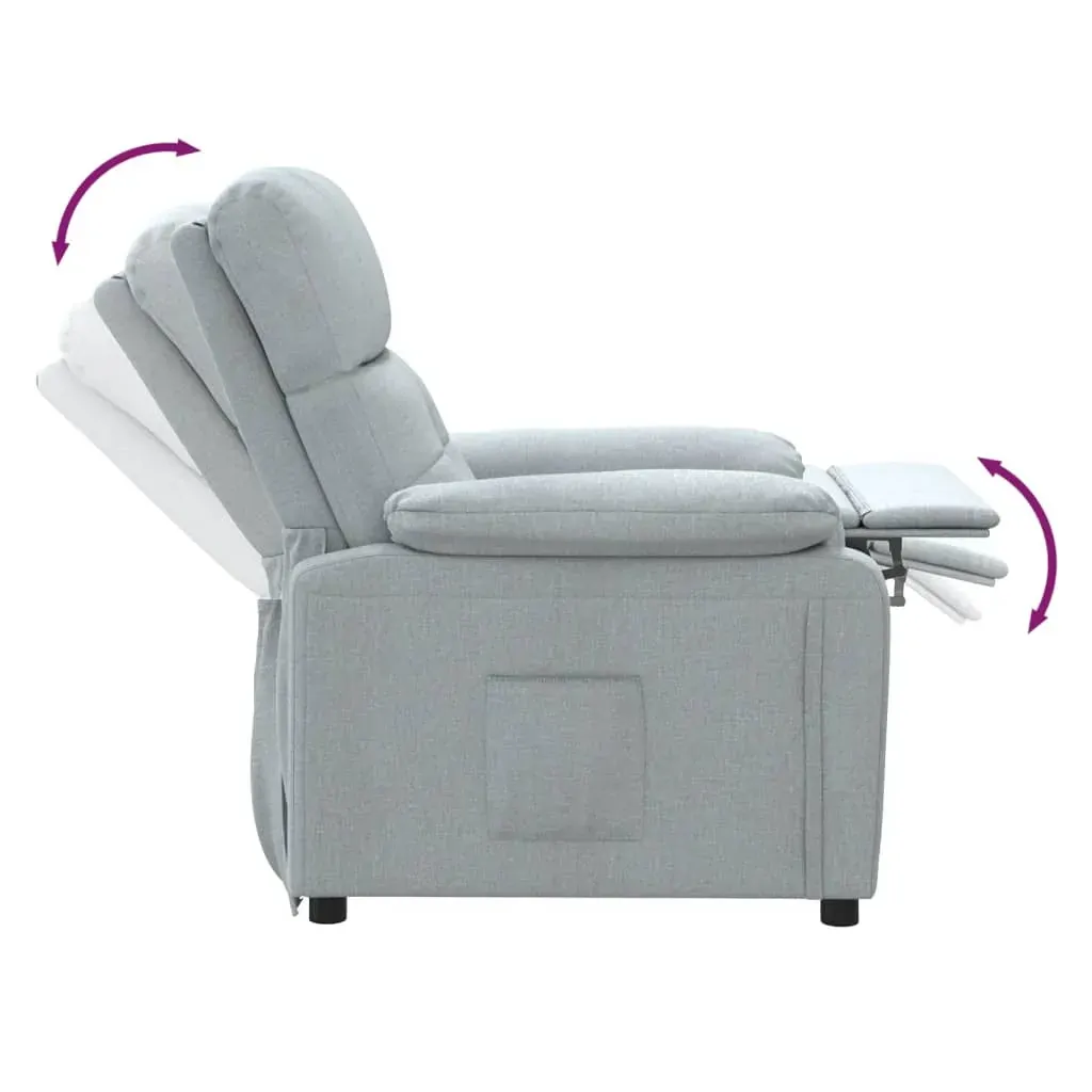 Recliner Chair Light Grey Fabric Price