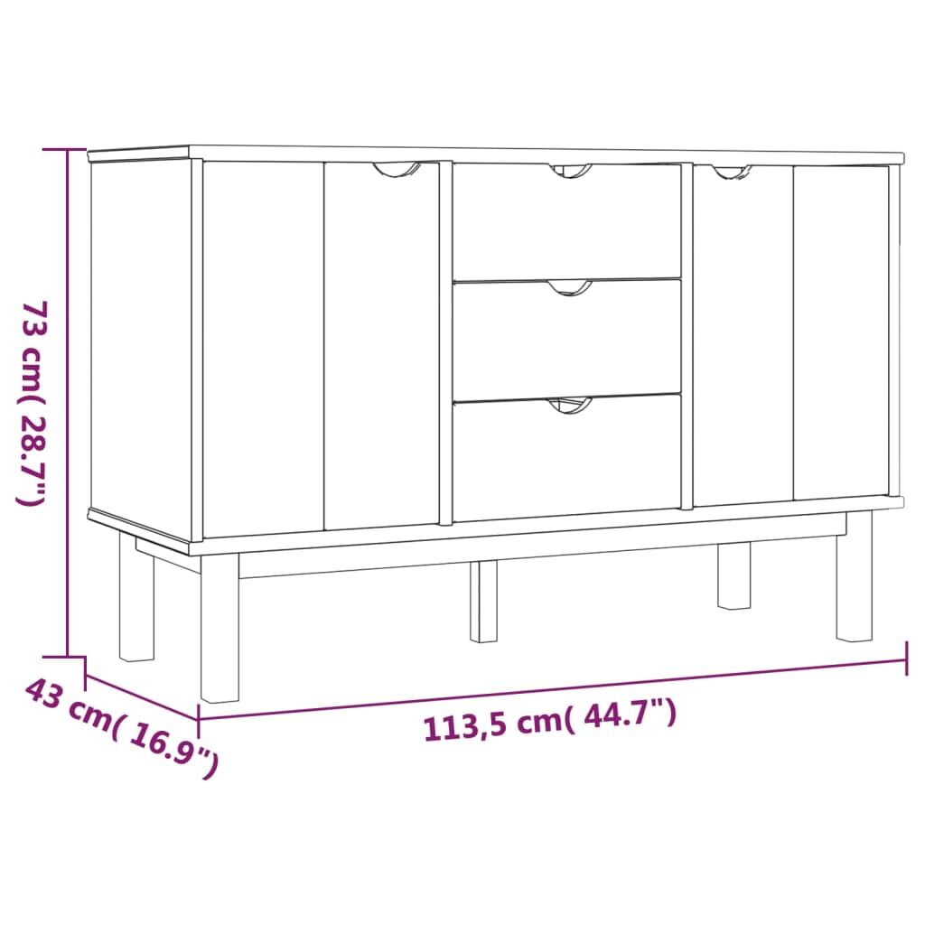 Sideboard OTTA 113.5x43x73 cm Solid Wood Pine Price