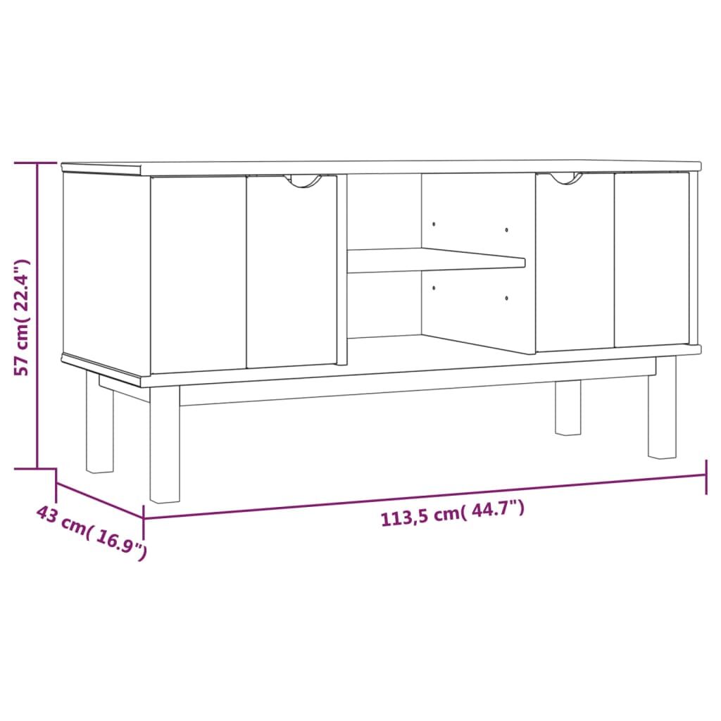 TV Cabinet OTTA 113.5x43x57 cm Solid Wood Pine Price