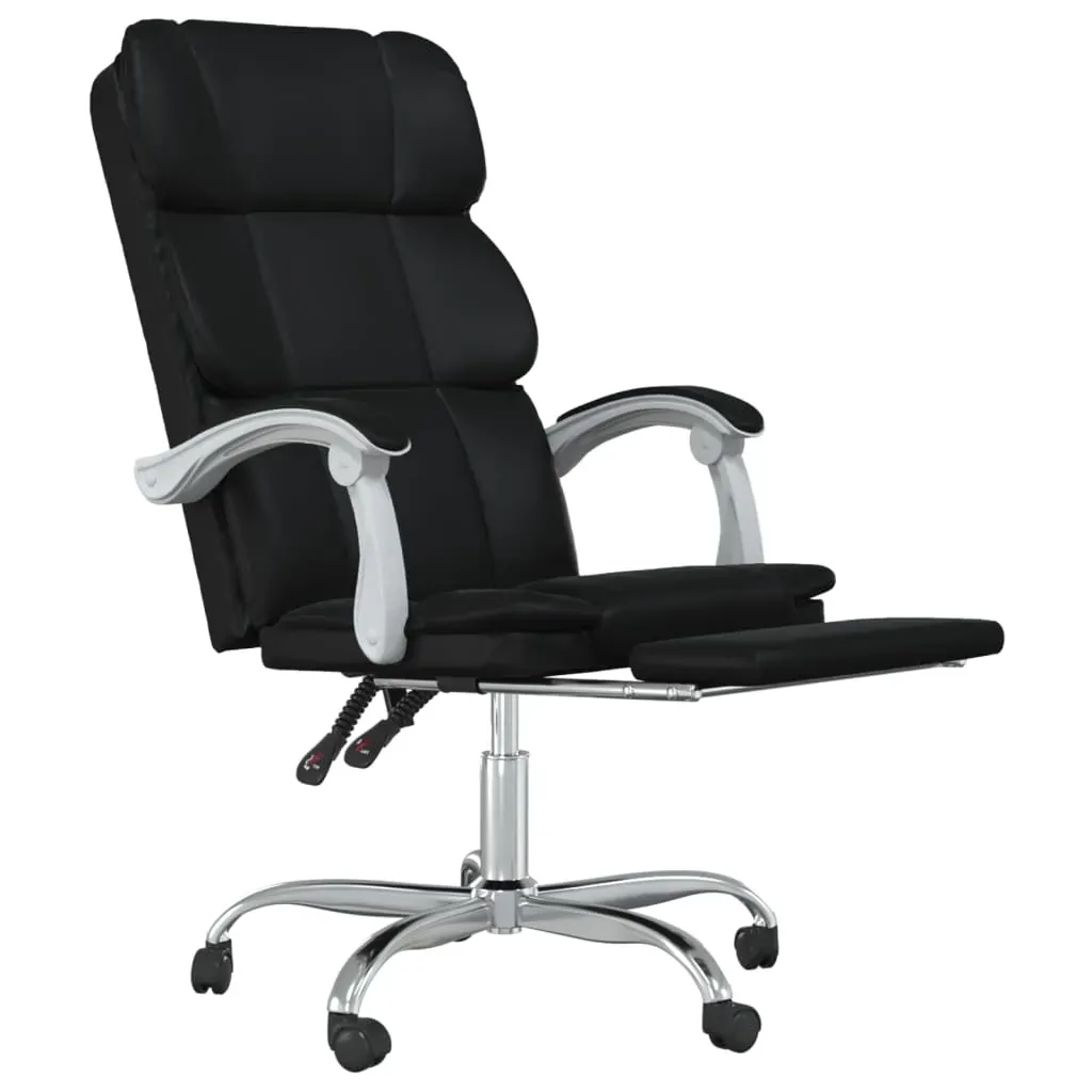 Reclining Office Chair Black Faux Leather Price