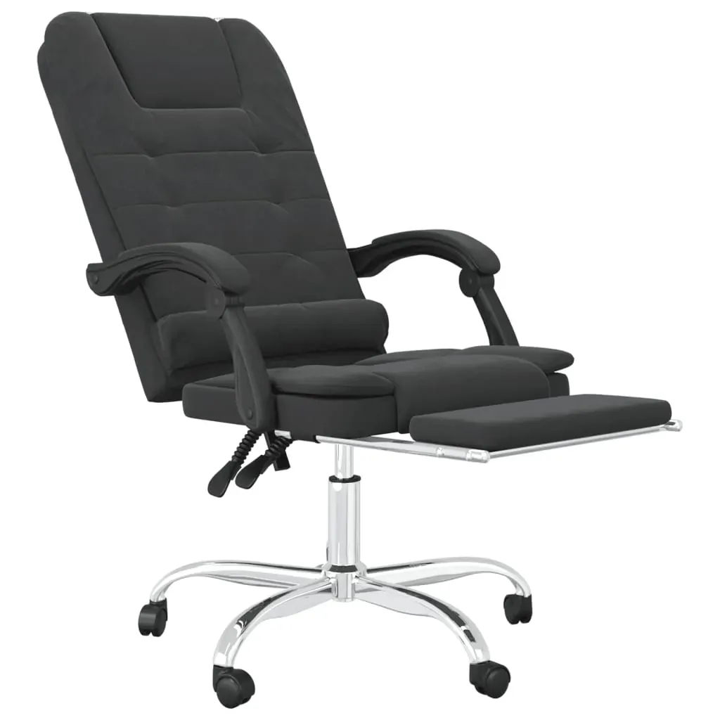 Massage Reclining Office Chair Black Faux Leather Price