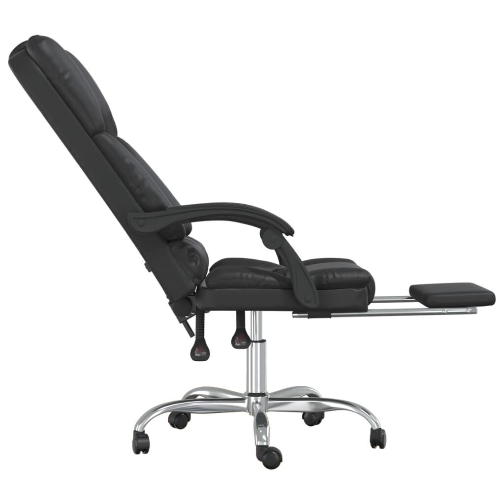 Massage Reclining Office Chair Black Faux Leather Price