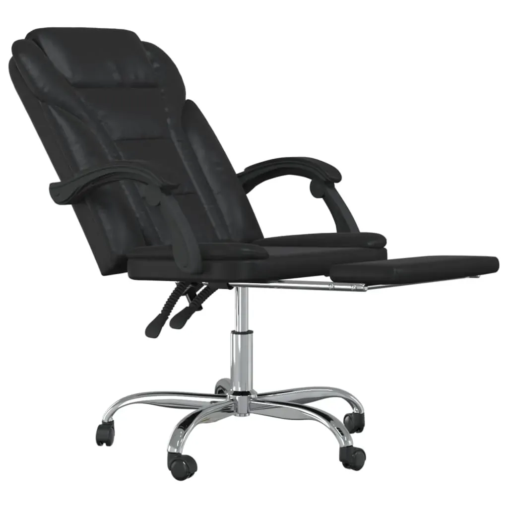 Reclining Office Chair Black Faux Leather Price