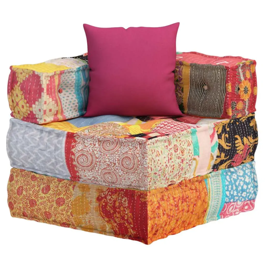 Modular Pouffe with Pillow Patchwork Fabric Price