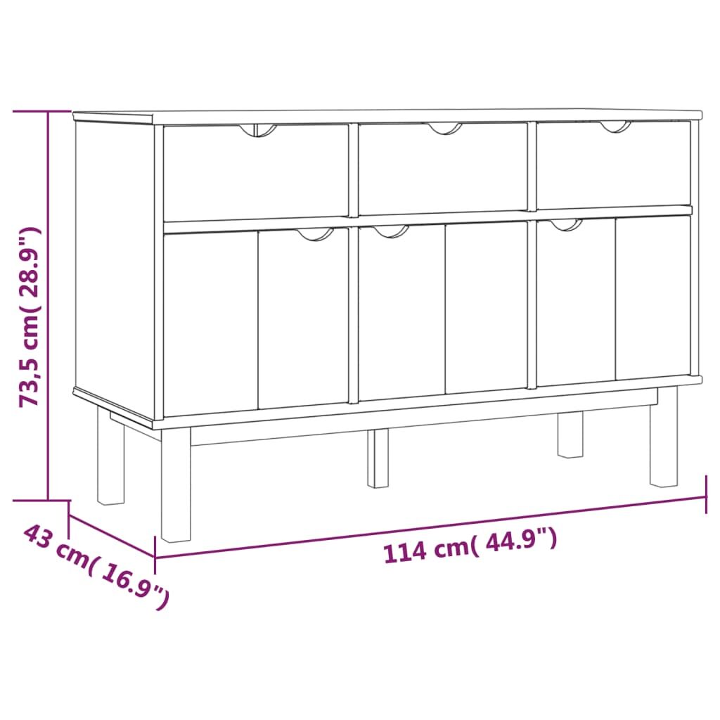 Sideboard OTTA 114x43x73.5 cm Solid Wood Pine Price