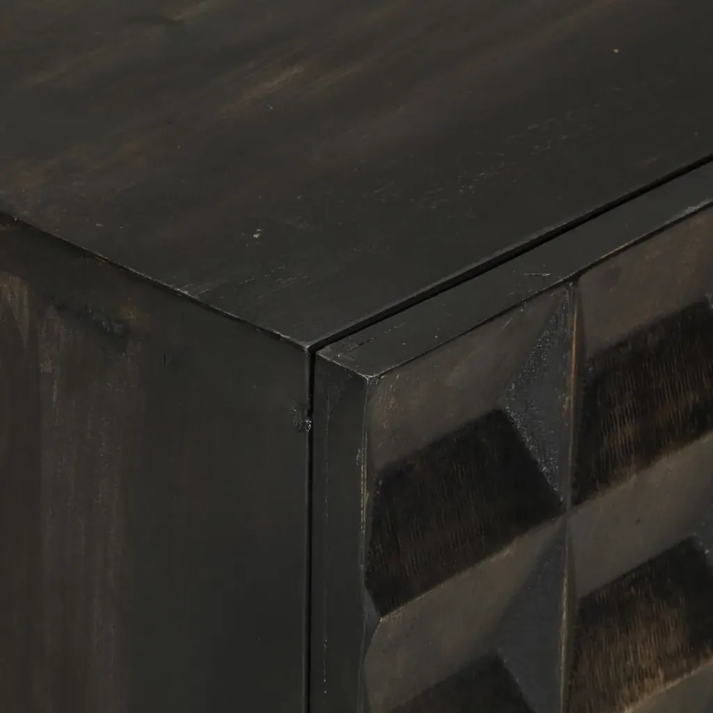 Sideboard Black 55x34x75 cm Solid Wood Mango and Iron Price