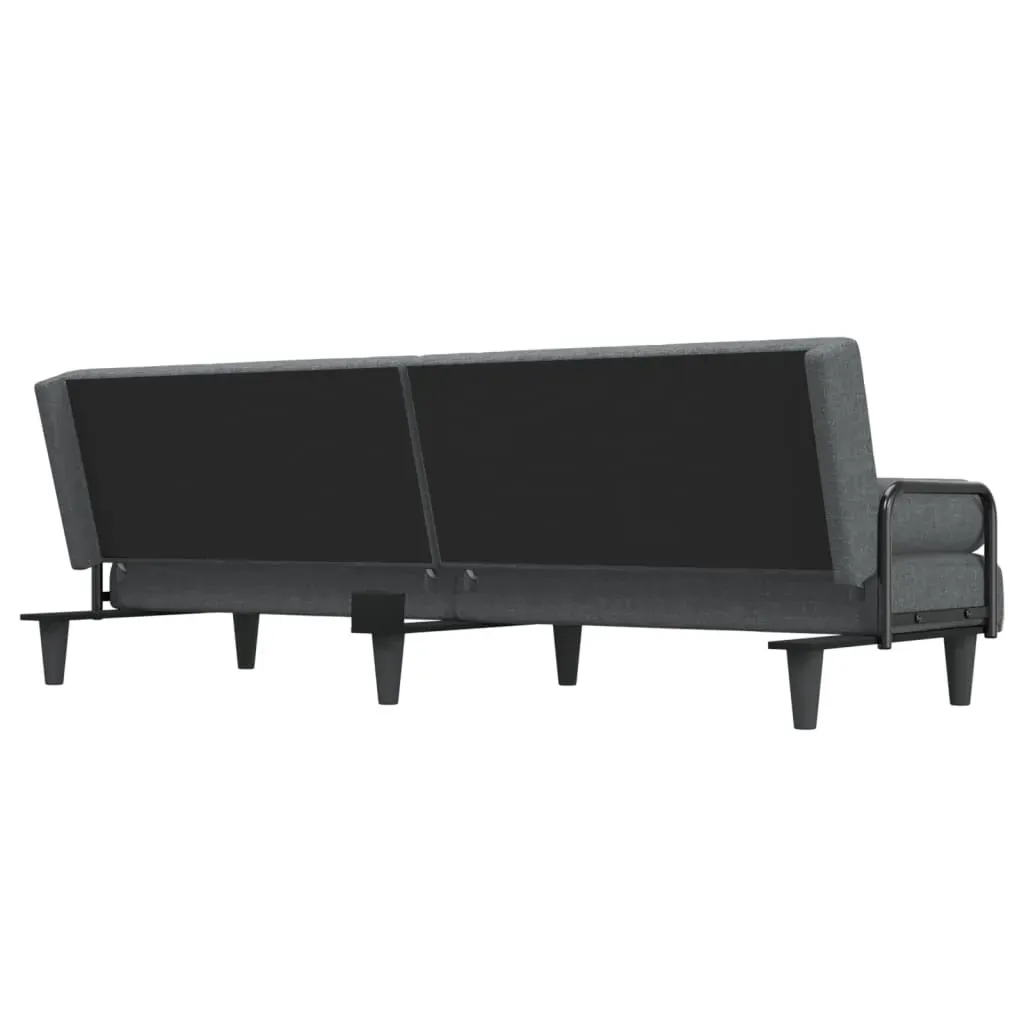 Sofa Bed with Armrests Dark Grey Fabric Price