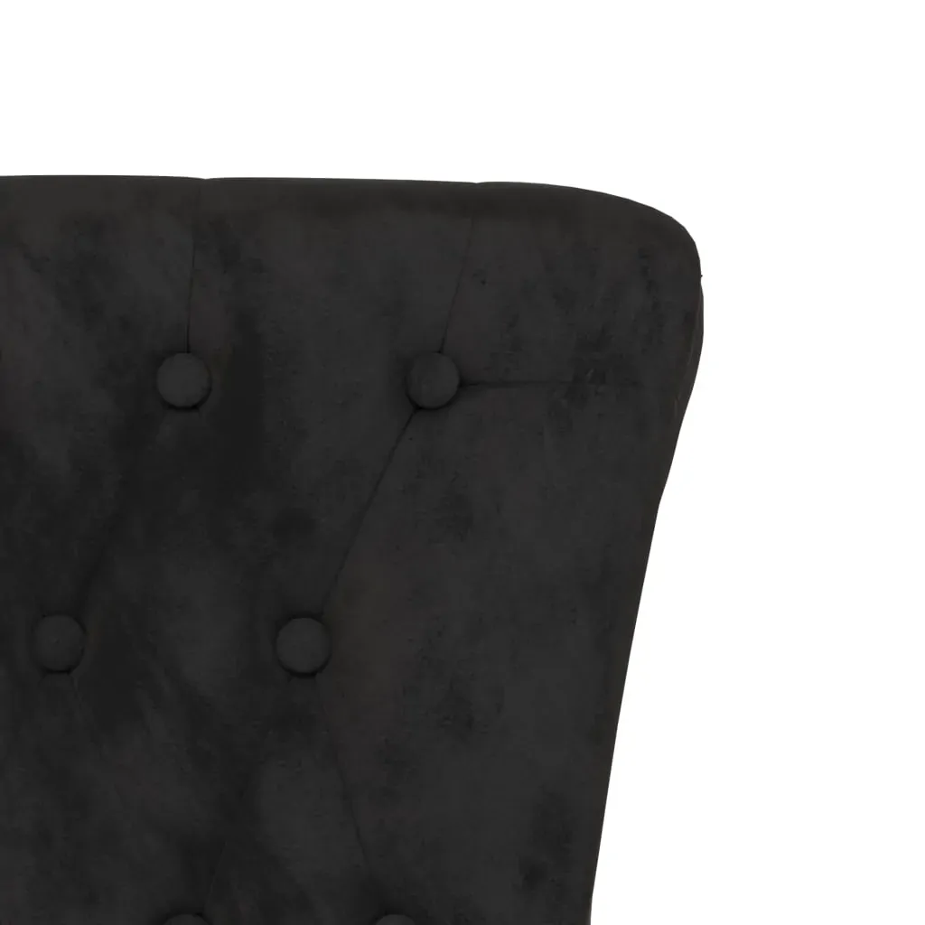 High Back Chair Black Velvet Button Design Price