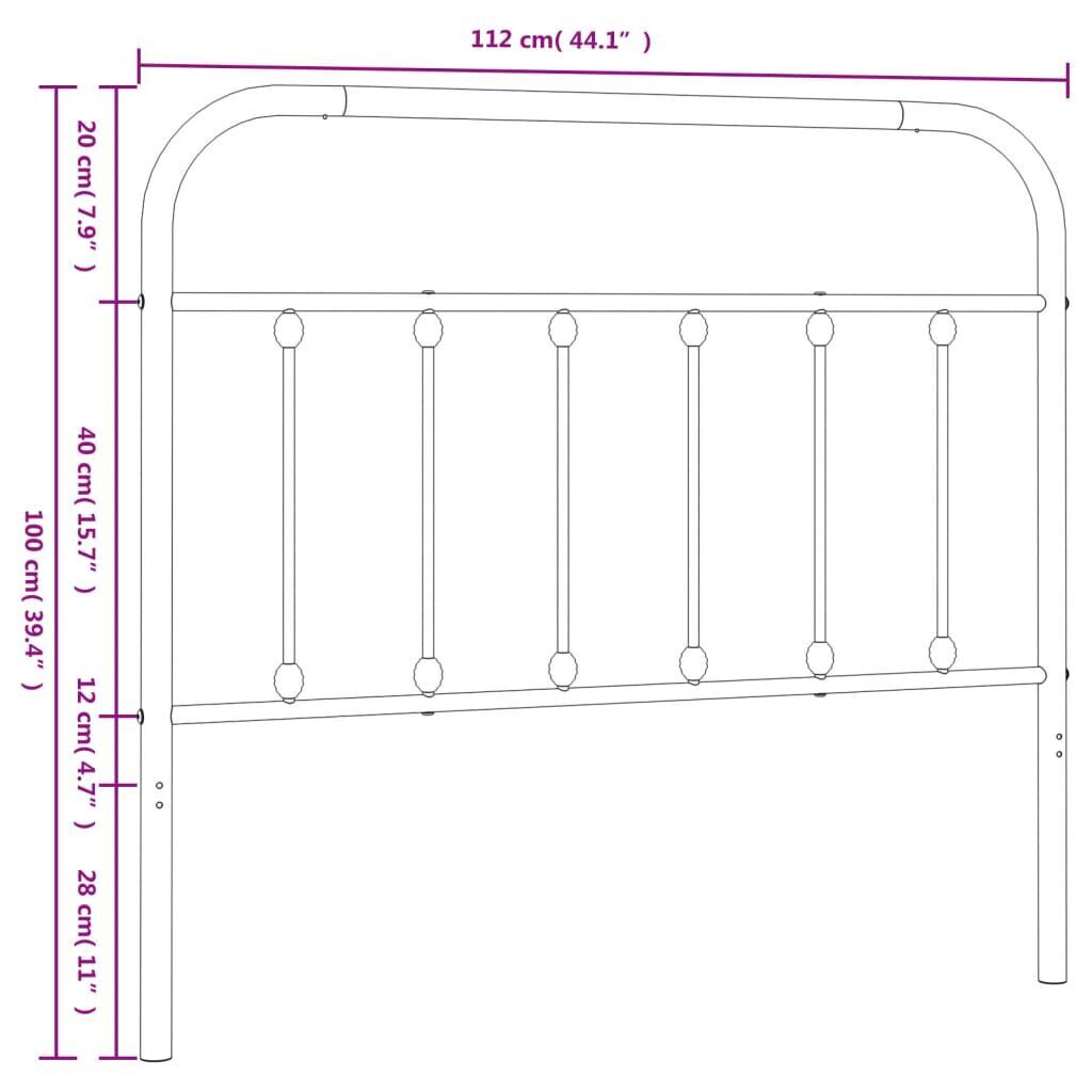 Metal Headboard Black 107 cm King Single Price