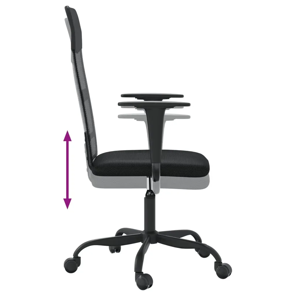 Office Chair Height Adjustable Black Mesh Fabric and Faux Leather Price