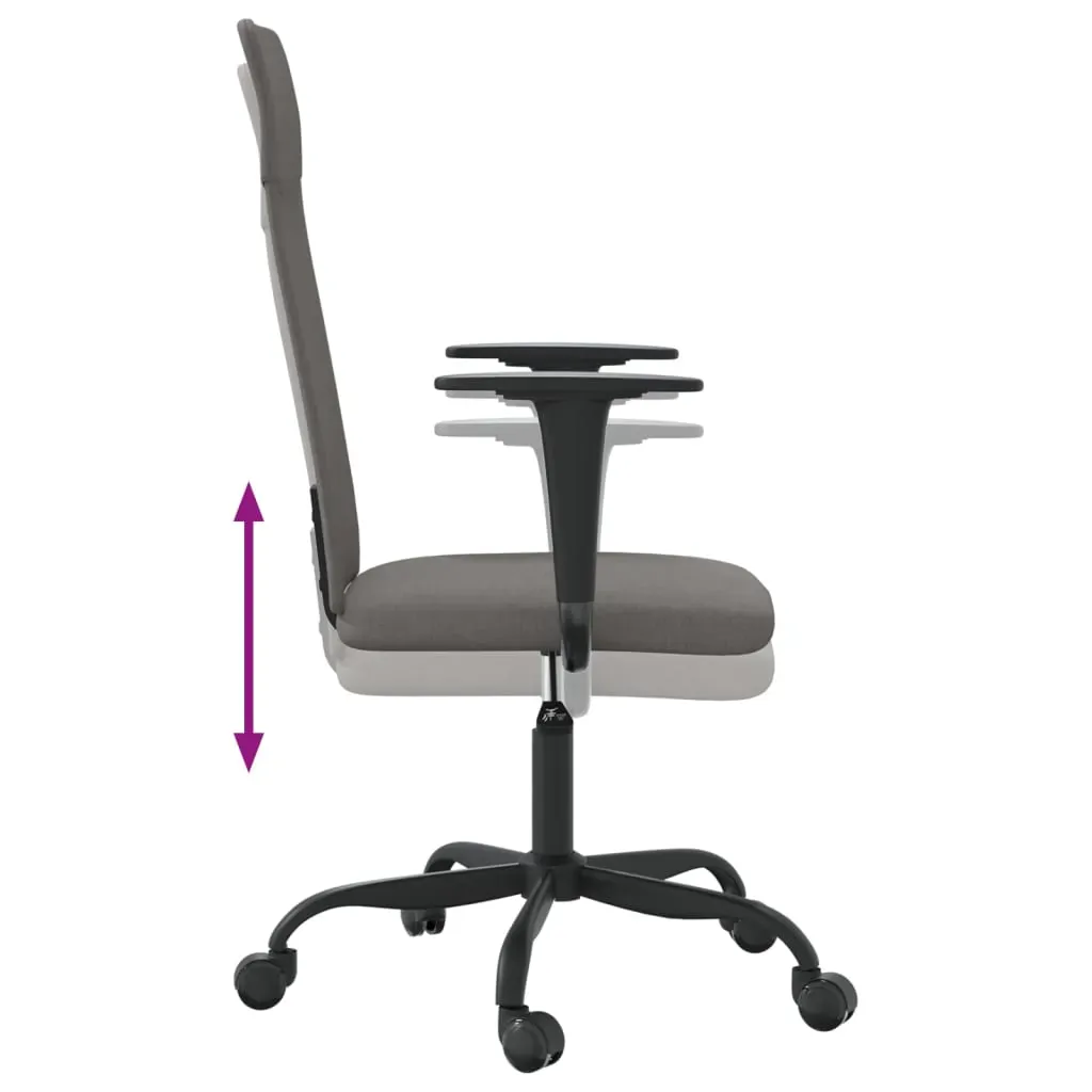 Office Chair Height Adjustable Dark Grey Fabric Price