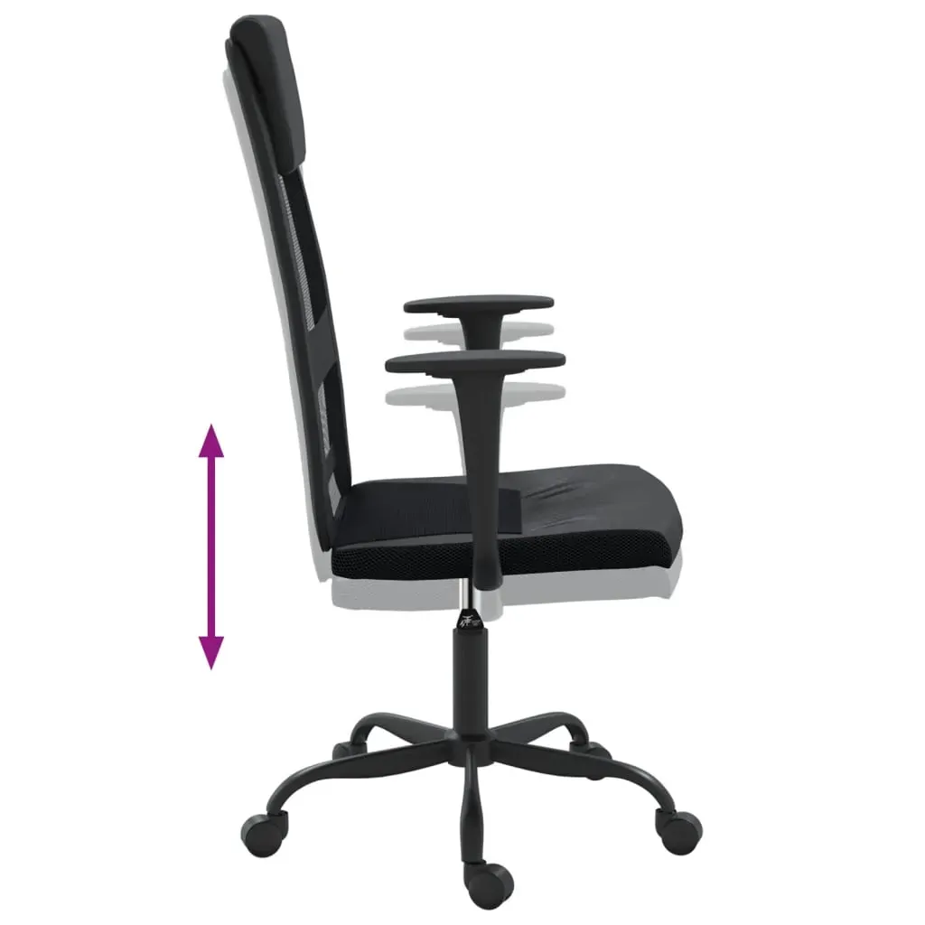 Office Chair Height Adjustable Black Mesh Fabric and Faux Leather Price