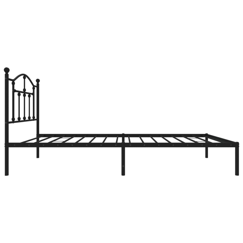 Metal Bed Frame without Mattress with Headboard Black 90x190 cm Price