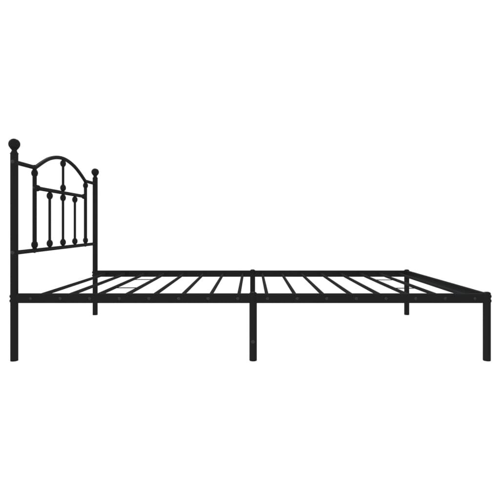 Metal Bed Frame without Mattress with Headboard Black 107x203 cm King Single Price