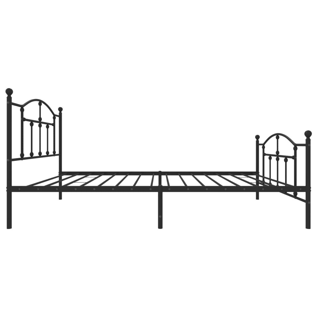 Metal Bed Frame without Mattress with Footboard Black 107x203 cm King Single Price