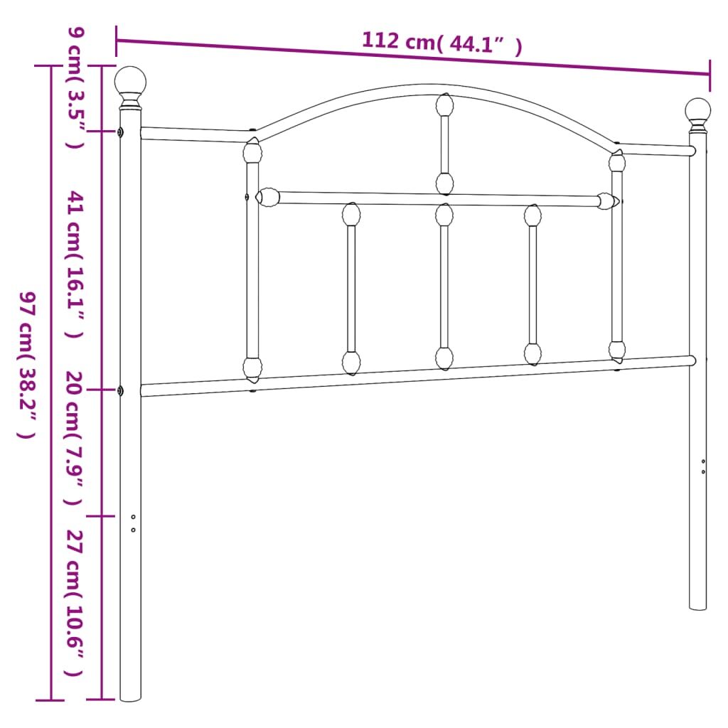 Metal Headboard Black 107 cm King Single Price