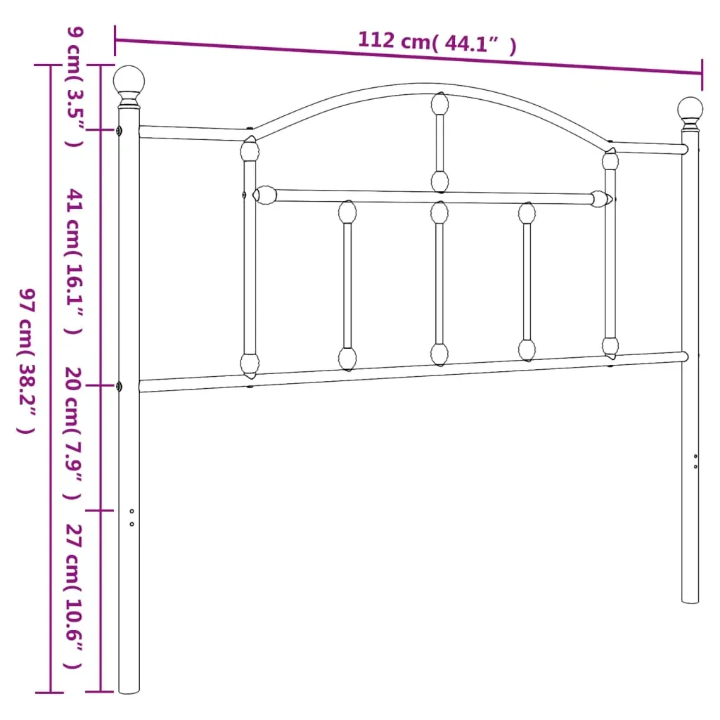 Metal Headboard Black 107 cm King Single Price