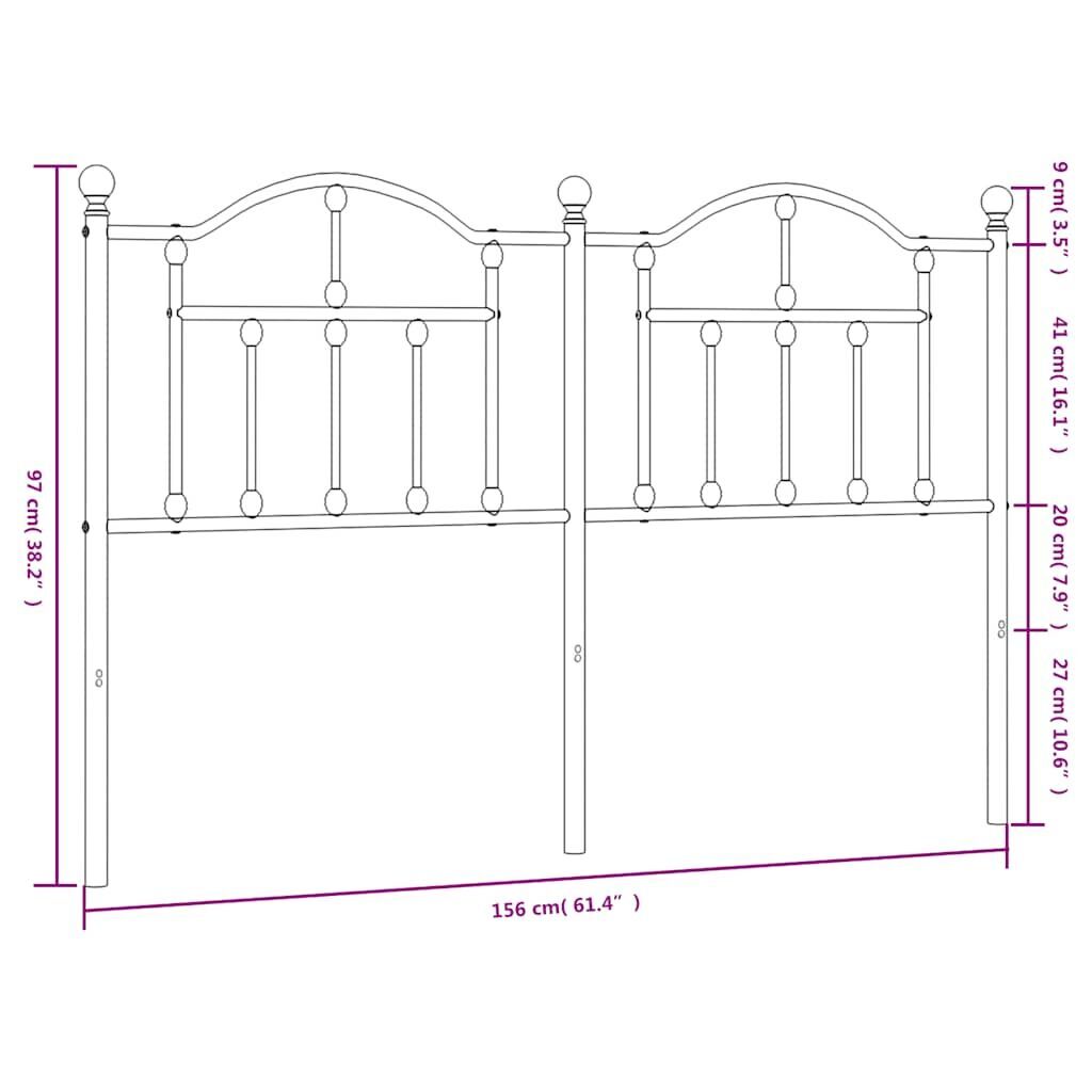 Metal Headboard Black 152 cm Queen Price