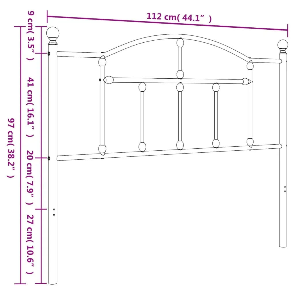 Metal Headboard White 107 cm King Single Price