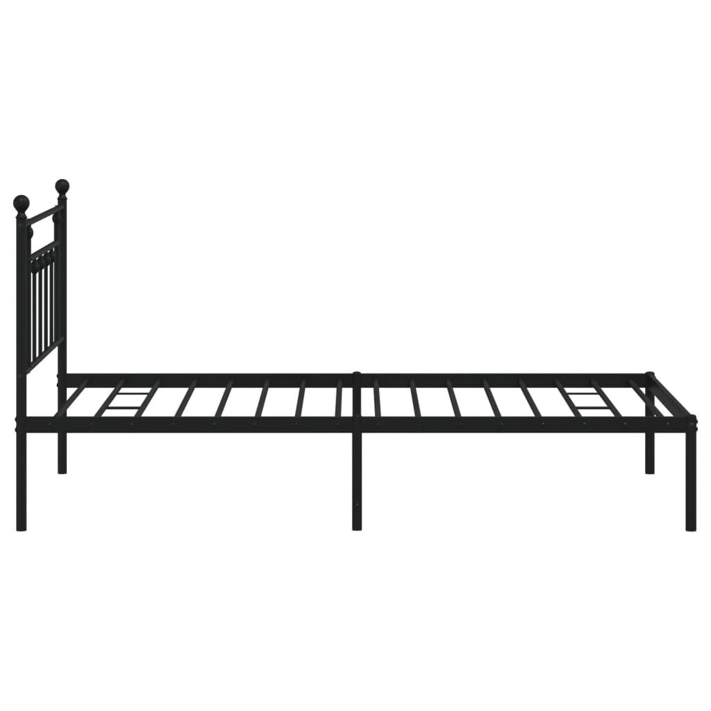 Metal Bed Frame without Mattress with Headboard Black 107x203 cm King Single Price
